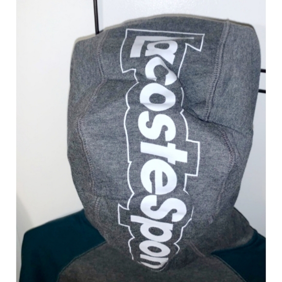 Lacoste Sport 27 | Zip-Up Wording Down Hood Graphic Logo Sweat Hoodie - Picture 4 of 15